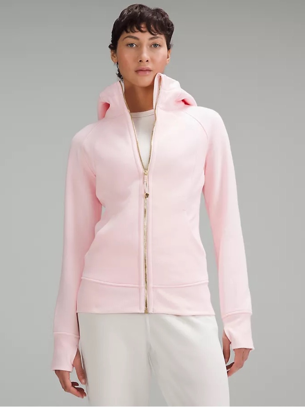 Lululemon Scuba Full-Zip Hoodie - Strawberry Milkshake/Gold, Size 8